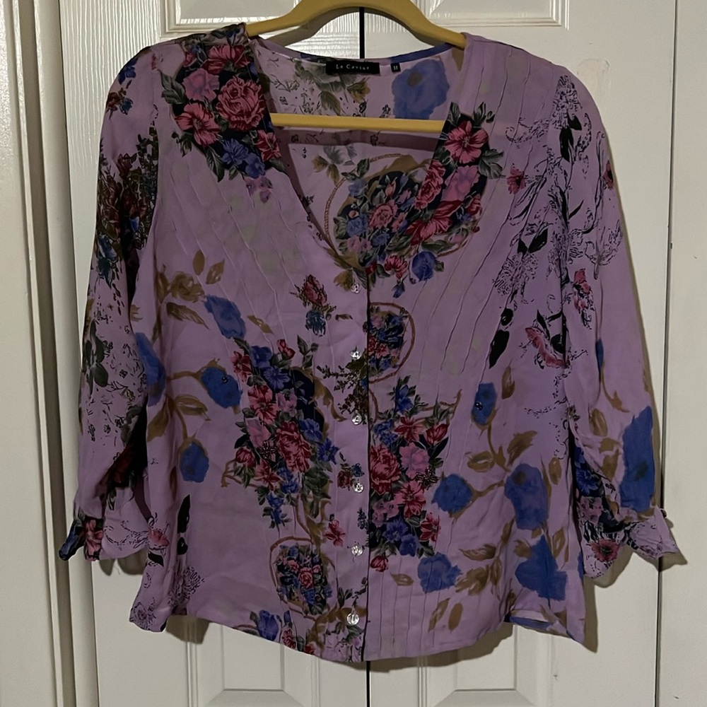 Le Caviar Floral Blouse Medium🌸🌹